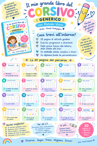 Libro corsivo generico con metodo visivo
