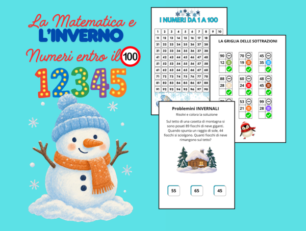Matematica Invernale: Numeri entro il 100 e Problemi illustrati)