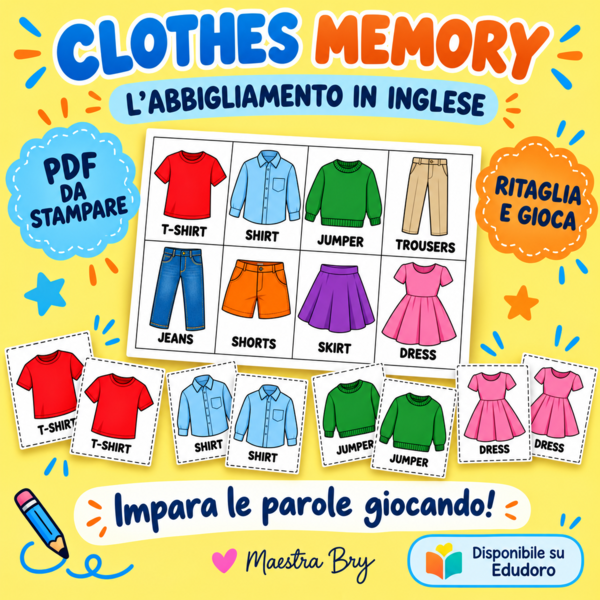 👕 CLOTHES MEMORY – L’abbigliamento in inglese
