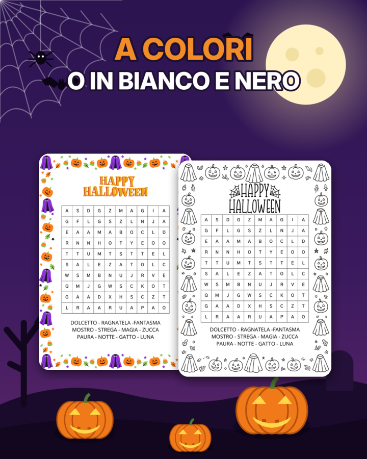 Cerca-parole di Halloween (word search) ita-eng