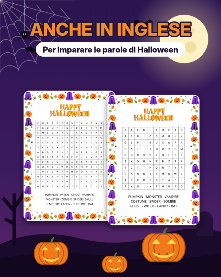 Cerca-parole di Halloween (word search) ita-eng