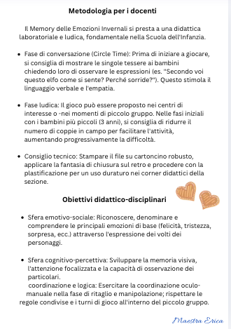 Memory delle Emozioni Invernali - Gioco Didattico di Natale per la Scuola dell'Infanzia