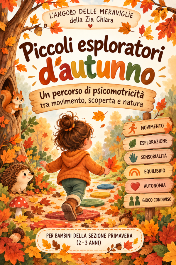 Piccoli esploratori d’autunno 🍂 | Percorso psicomotorio per la Sezione Primavera (2-3 anni)