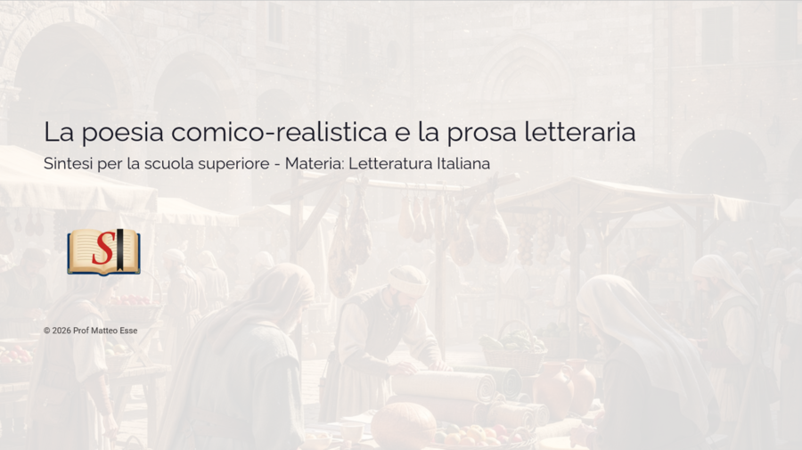 La Poesia Comico-Realistica e la Prosa del Duecento (Slide PPTX + Verifica e Soluzioni)