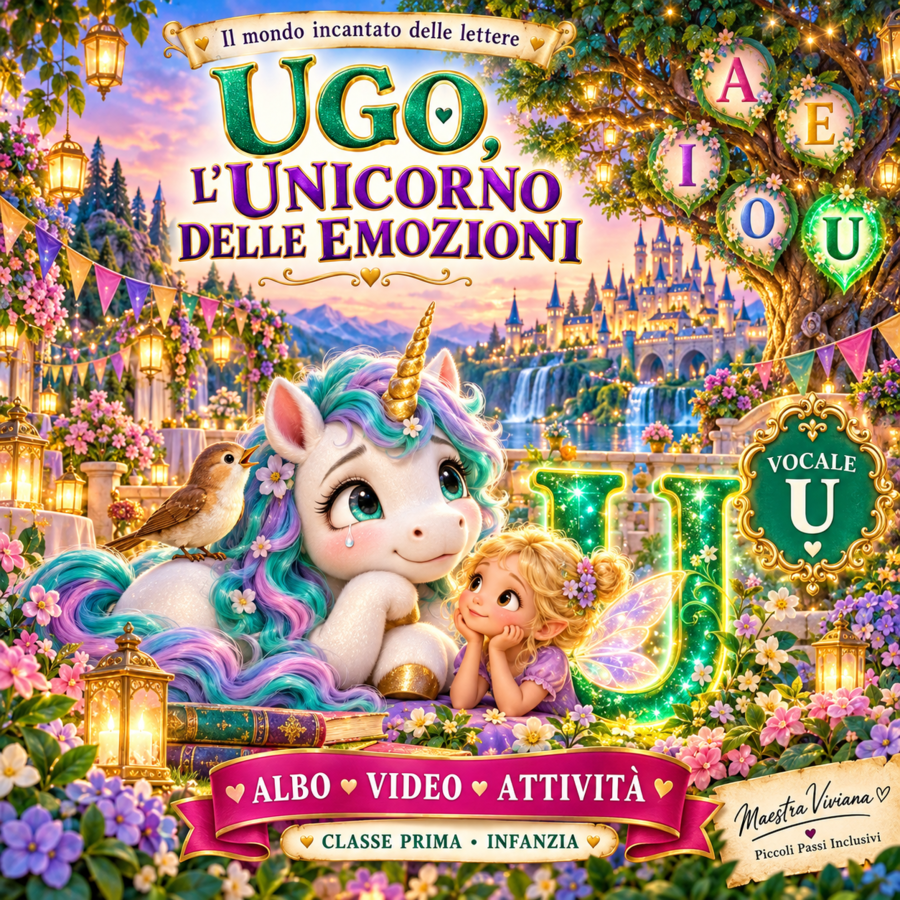 Vocale U: Ugo, l’unicorno delle emozioni | Albo, video e attività per la classe prima e l’infanzia