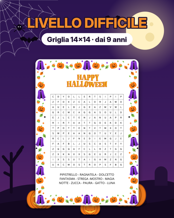Cerca-parole di Halloween (word search) ita-eng