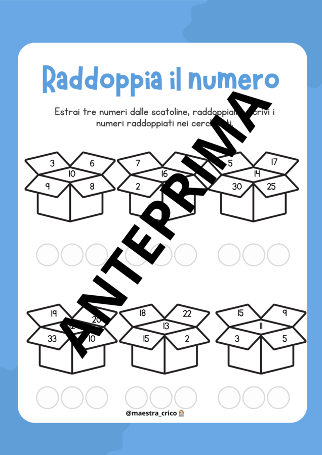 RADDOPPIA IL NUMERO. Calcoliamo il doppio.