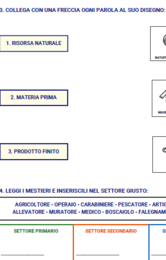 L'Economia e i Settori Lavorativi - Kit Inclusivo UDL con Lapbook Flap, Flashcards e Verifica PEI (Classe 5ª)