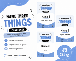 Name Three – gioco di carte per ripassare il vocabolario | classi 1–3