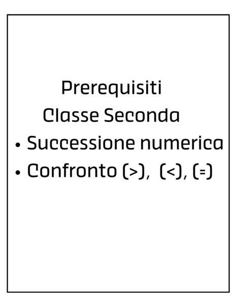 Classe Seconda Prerequisiti Matematica