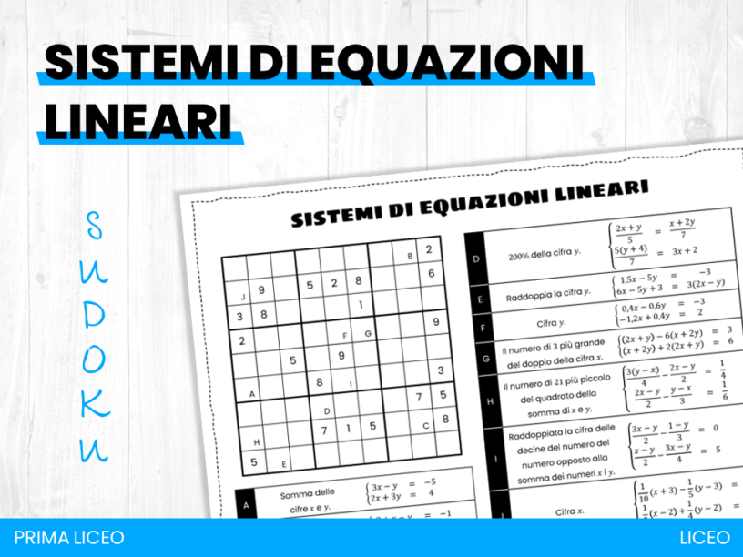 Sistemi di equazioni lineari - sudoku • Edudoro