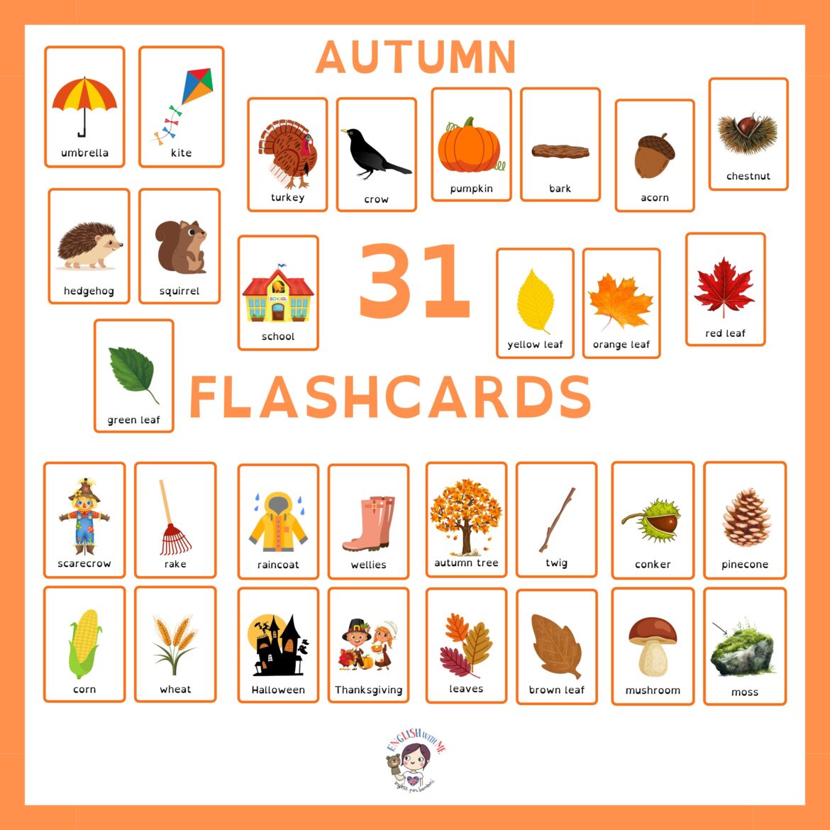 autumn flashcards