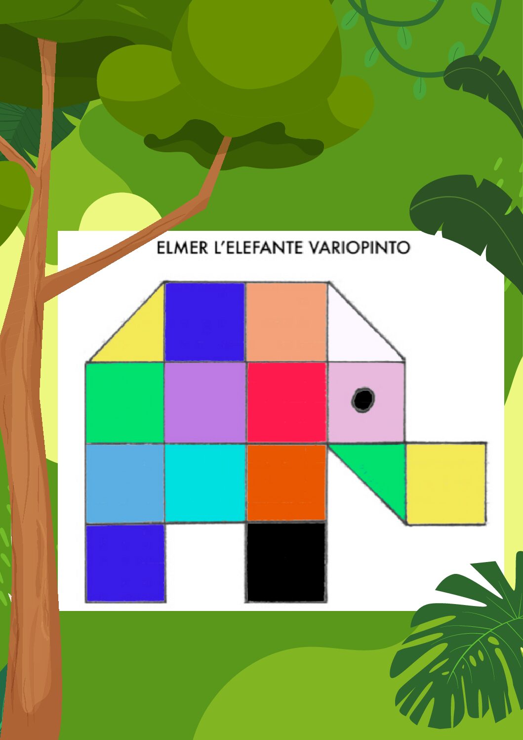 Elmer, l'elefante variopinto geometrico (puzzle) • Edudoro