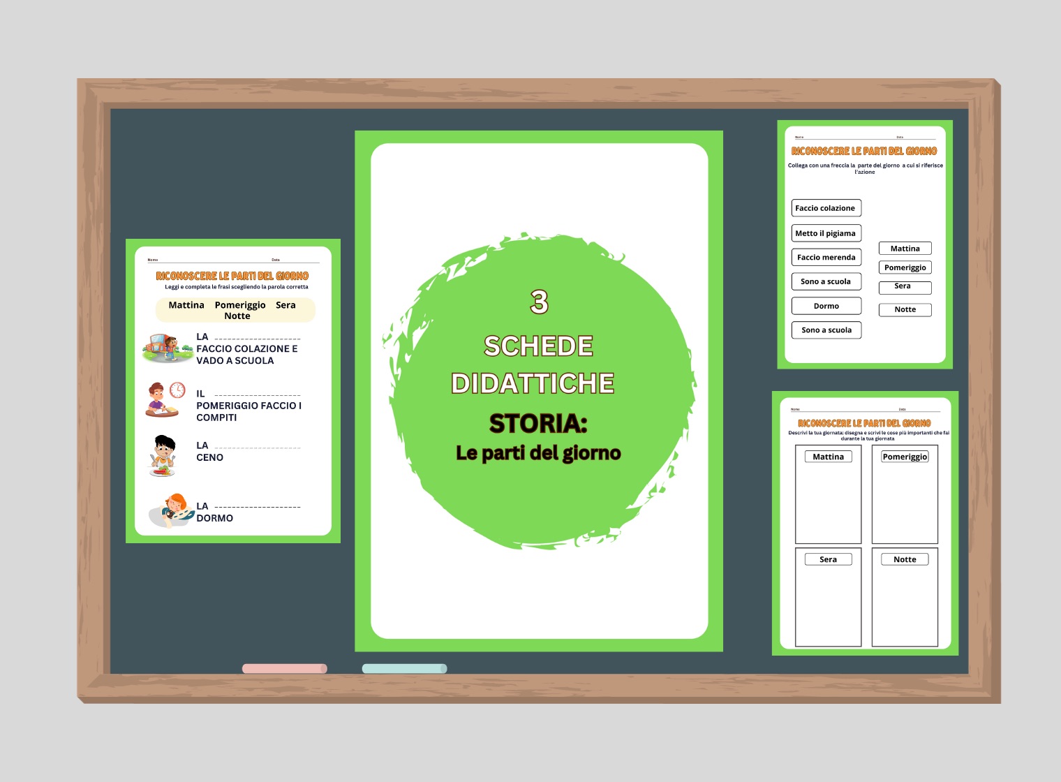 Schede didattiche storia scuola primaria classe prima: le parti del