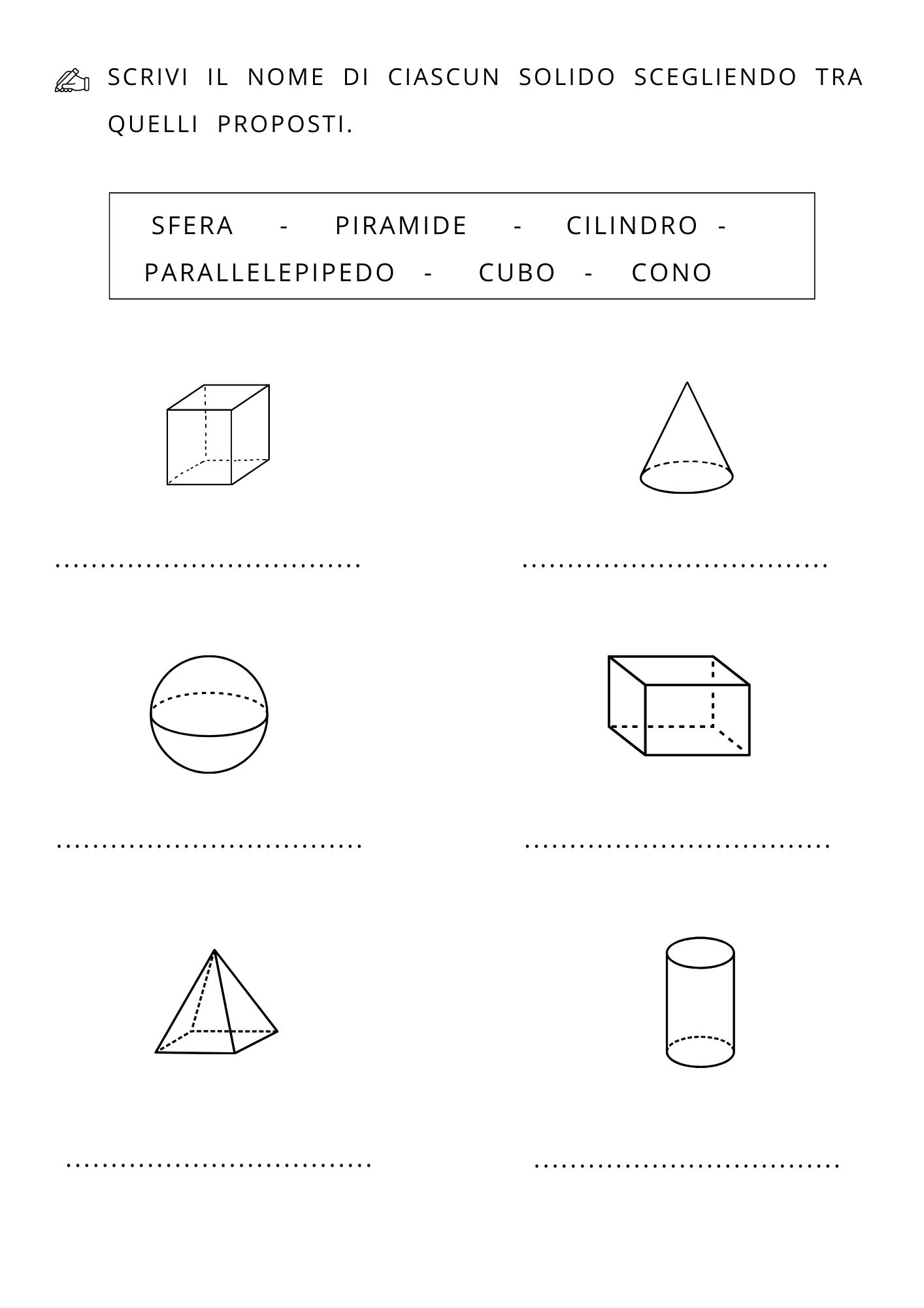 I Solidi Geometrici: Esercizi per la Scuola Primaria