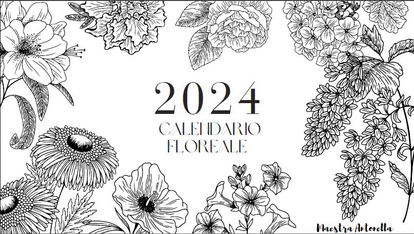 Modello di calendario floreale per il 2024. fiori di design verticale. a3  modificabile. la settimana inizia di domenica.