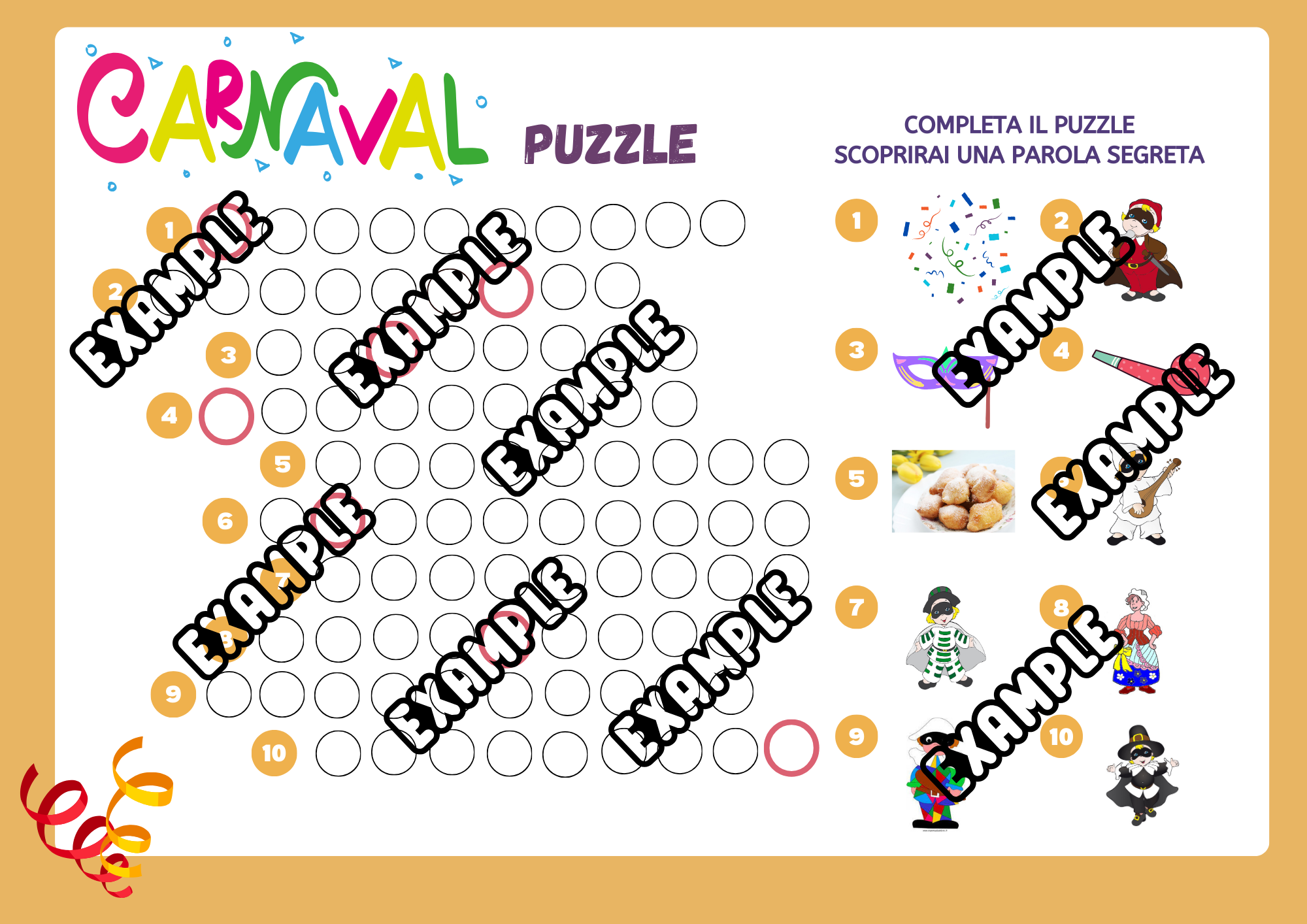 Puzzle di Carnevale • Edudoro