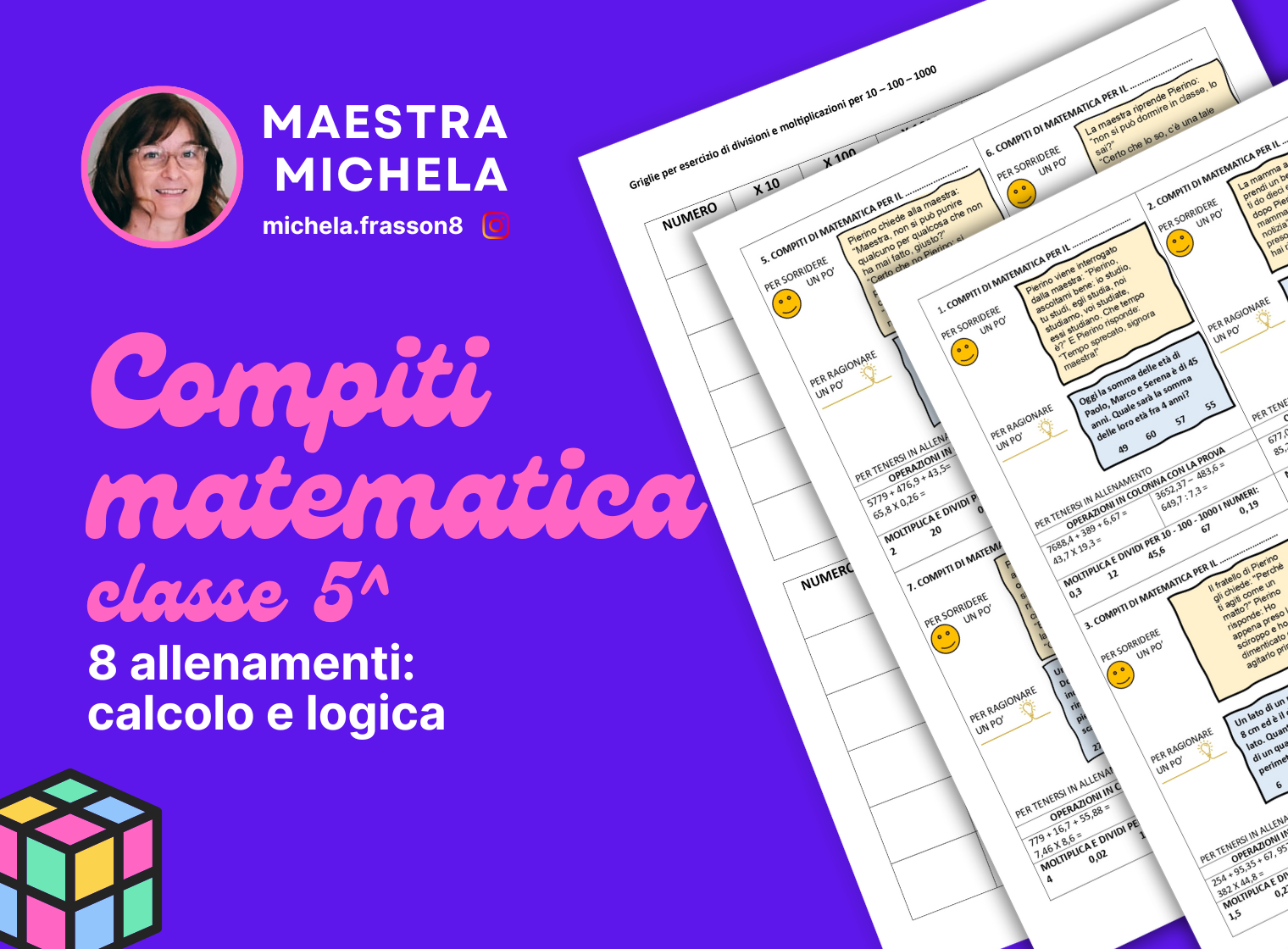 Compiti Di Matematica: 8 Allenamenti Di Calcolo E Logica Classe 5 ...