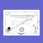 ATTESTATO DI MERTIO – DINOSAURI – BIANCO E NERODigitale