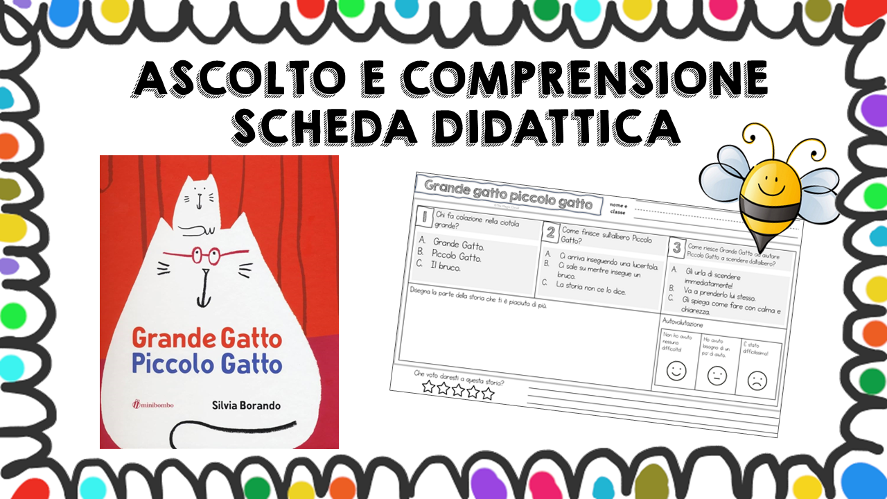 Grande gatto piccolo gatto scheda didattica comprensione • Edudoro