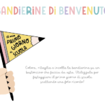 Bandierine di benvenuto (Primo giorno di scuola, BN)Digitale