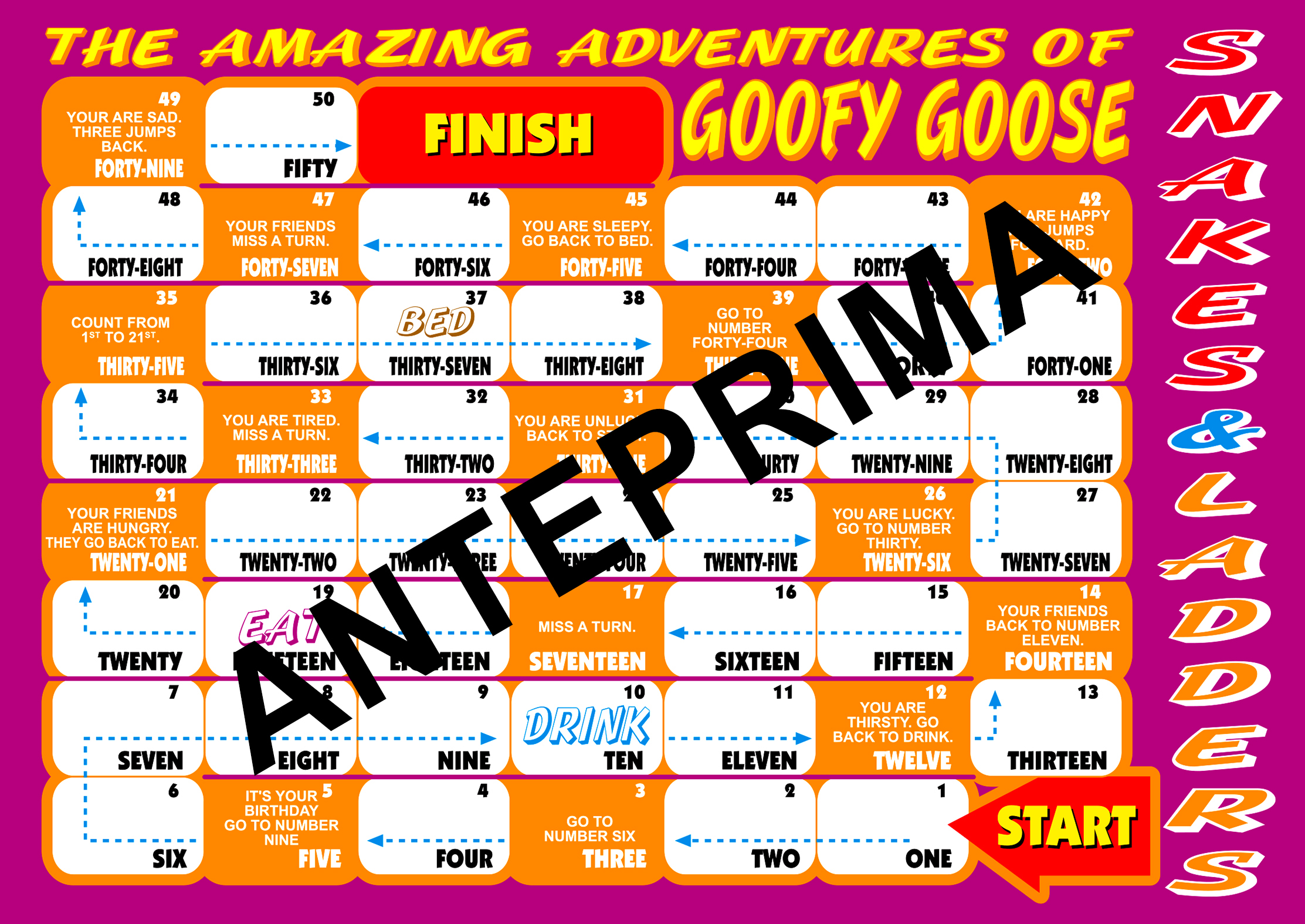 GIOCO DELL'OCA IN INGLESE CON NUMERI FINO AL 50 SCUOLA PRIMARIA