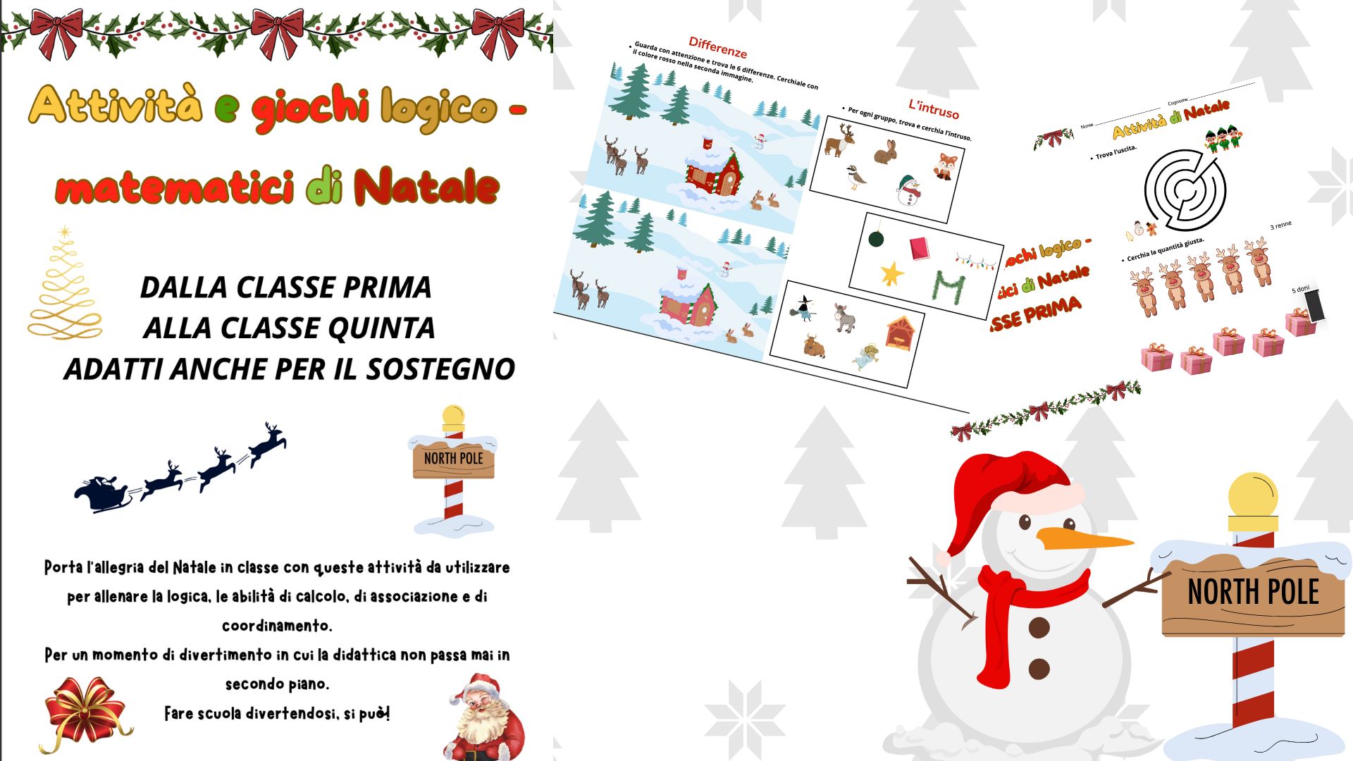 Schede didattiche di Natale store classe
