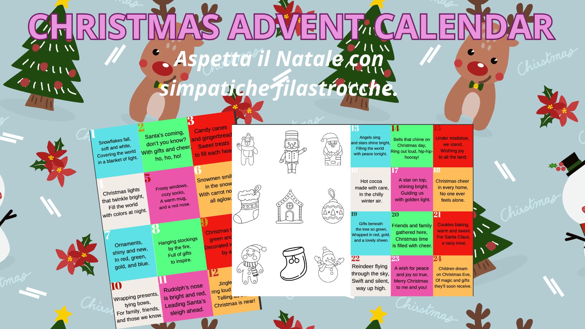 Calendario Dell'Avvento In Tessuto Christmas Concepts® – Pupazzo Di Neve Con Luci LED – 24 Tasche