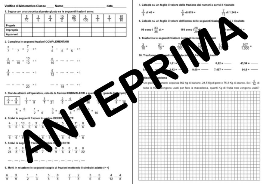 Prove Di Verifica Classe Quinta Scuola Primaria Italiano
