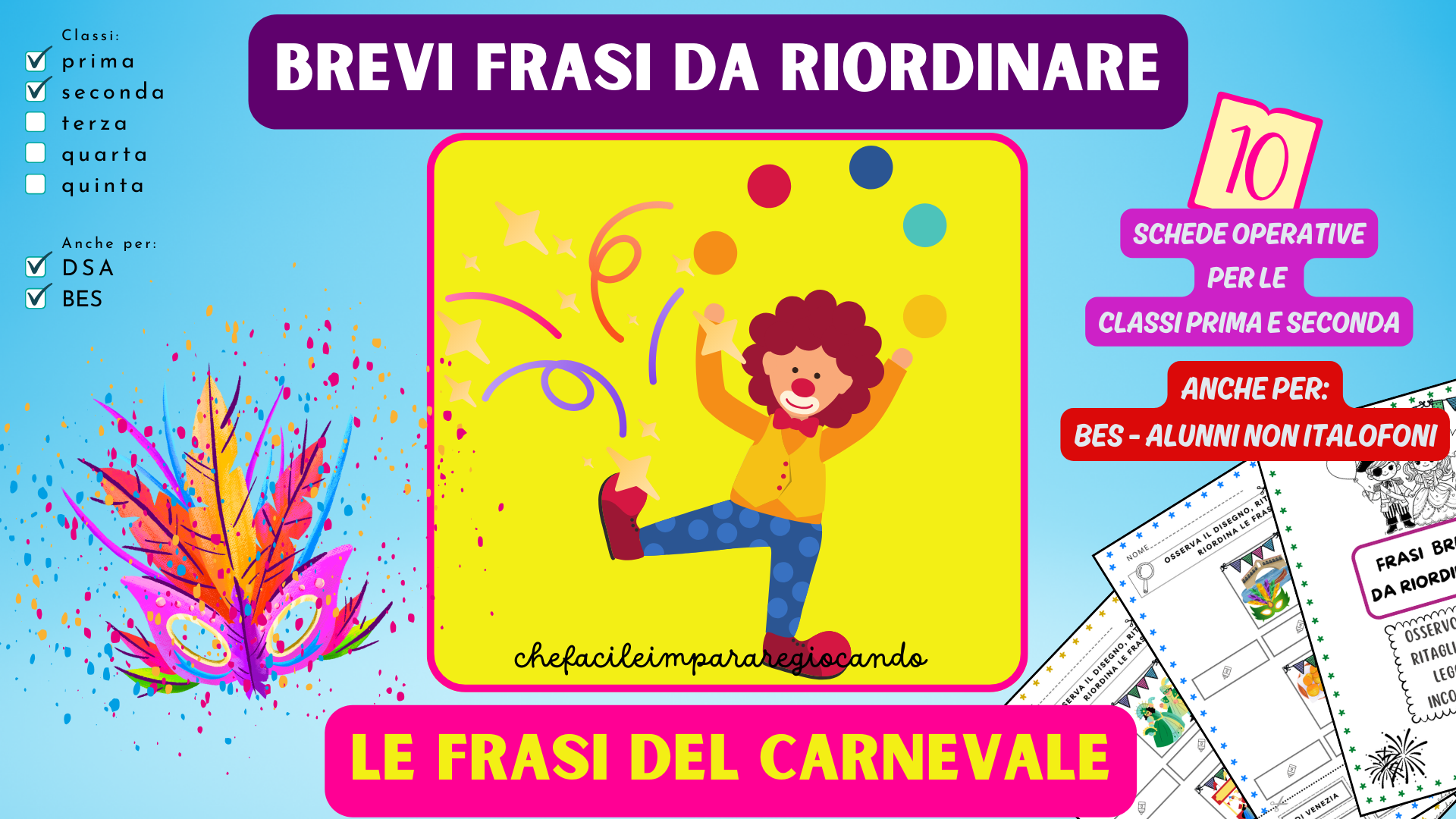schede didattiche storie in sequenze da riordinare classe prima