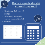 Radice quadrata di numeri decimali positivi e negativi | matematica | 26 colonneDigitale