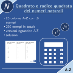 Quadrato e radice quadrata dei numeri interi | matematica | 26 colonneDigitale