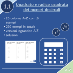 Quadrato e radice quadrata di numeri decimali positivi e negativi | matematica | 26 colonneDigitale