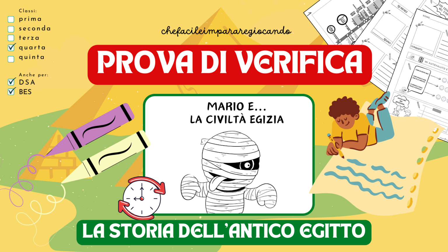 PROVA DI VERIFICA: STORIA DELL'ANTICO EGITTO (inizio e fine della