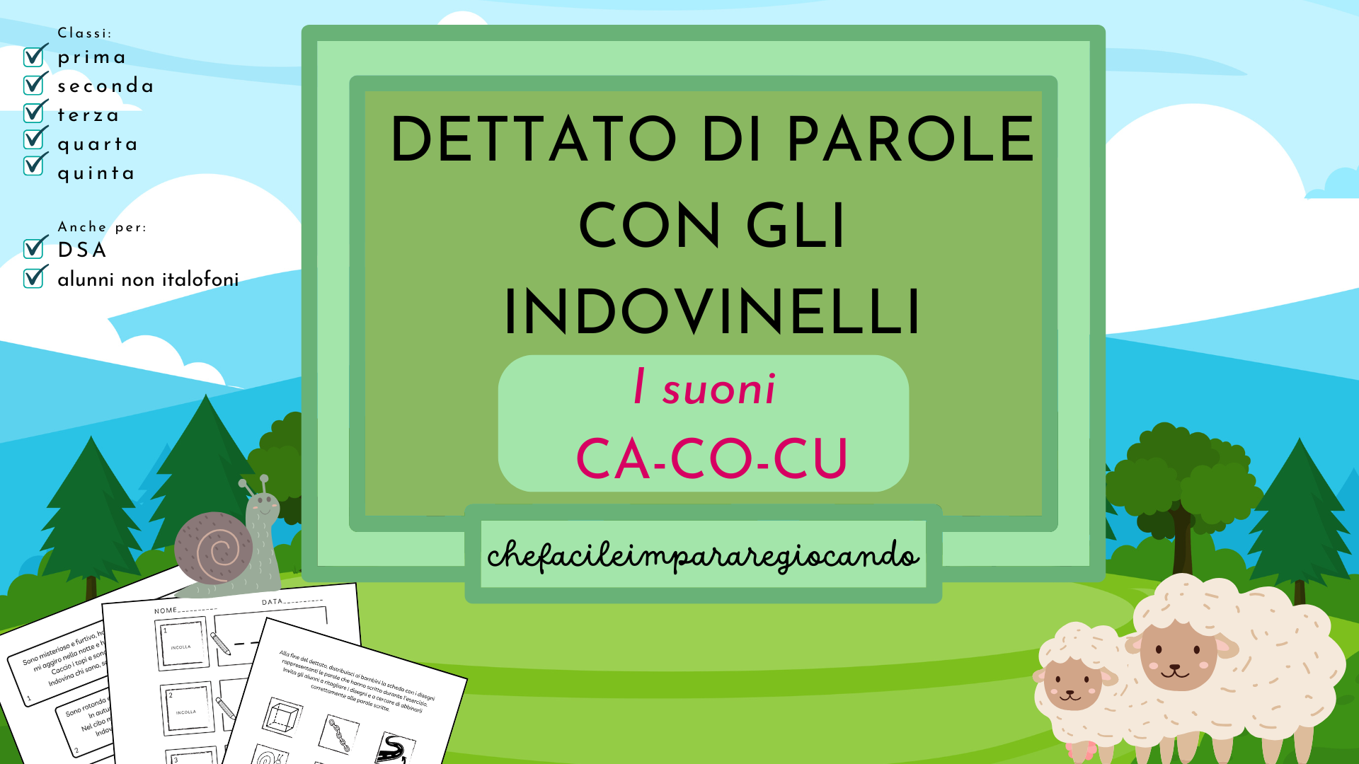 DETTATO DI PAROLE CON GLI INDOVINELLI: I SUONI CA-CO-CU • Edudoro