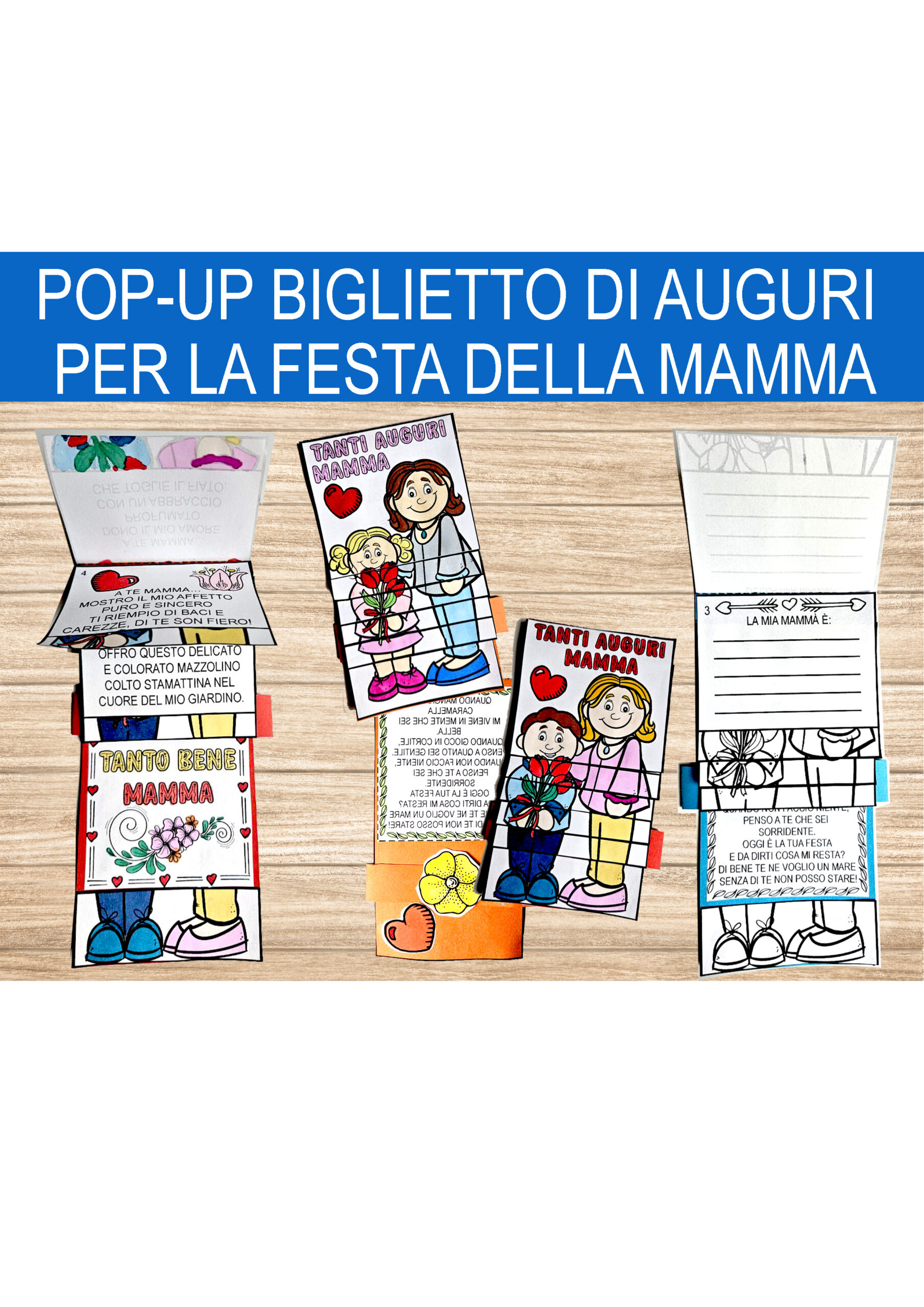 Felice Festa della mamma. Biglietto di auguri o per mom con taglio fresco bouquet di fiori per la festa della mamma Foto stock