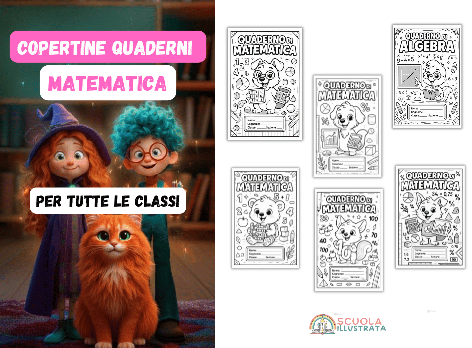 copertine quaderni matematica da colorare