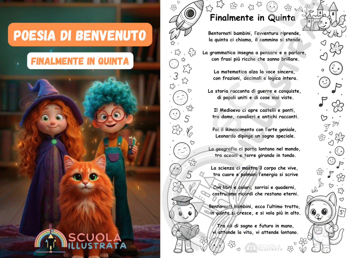 poesia di benvenuto finalmente in quinta