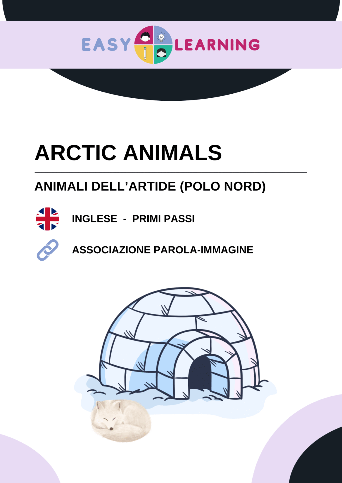 Schede didattiche di inglese sugli animali del polo nord