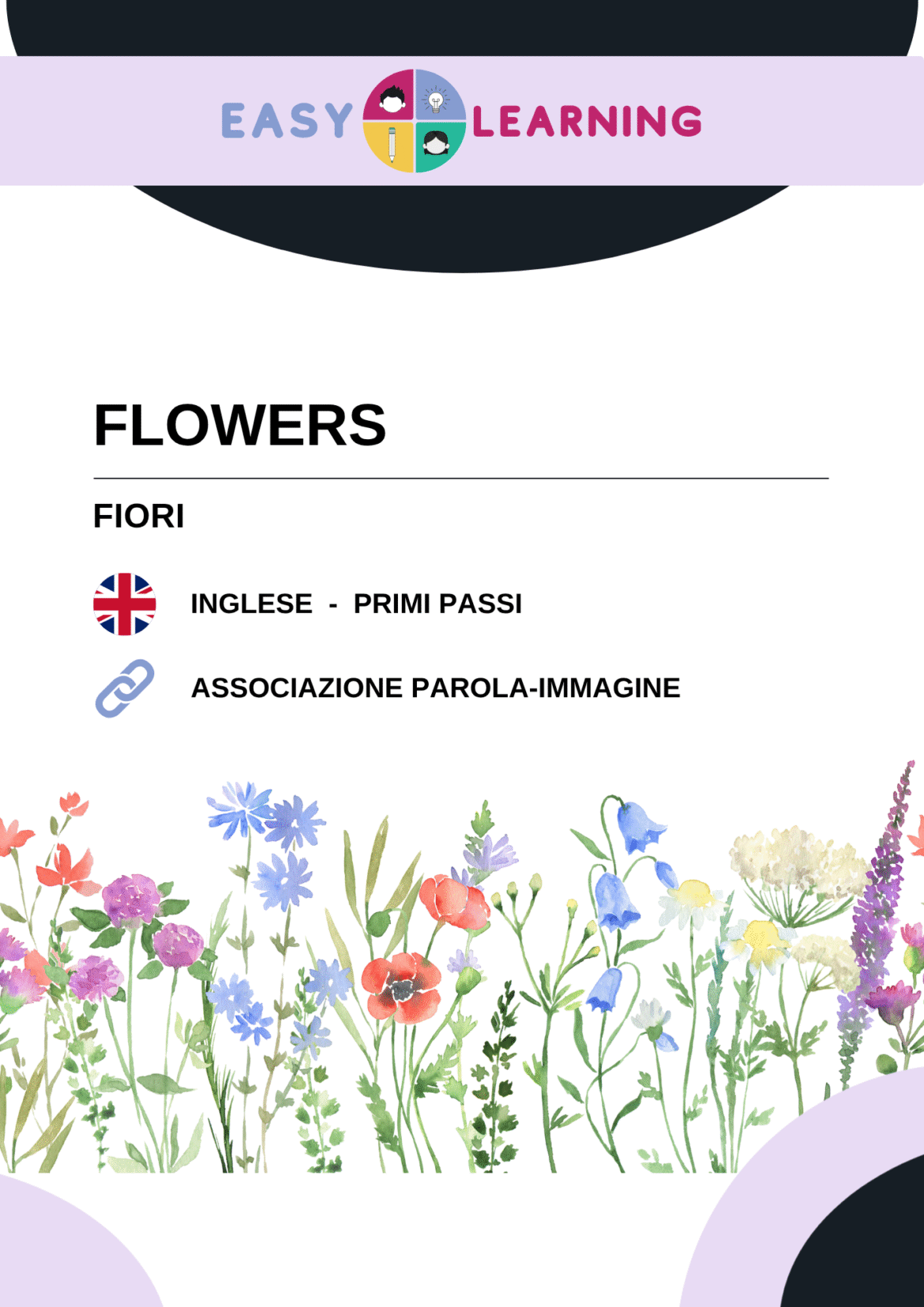 Schede didattiche di inglese sui fiori