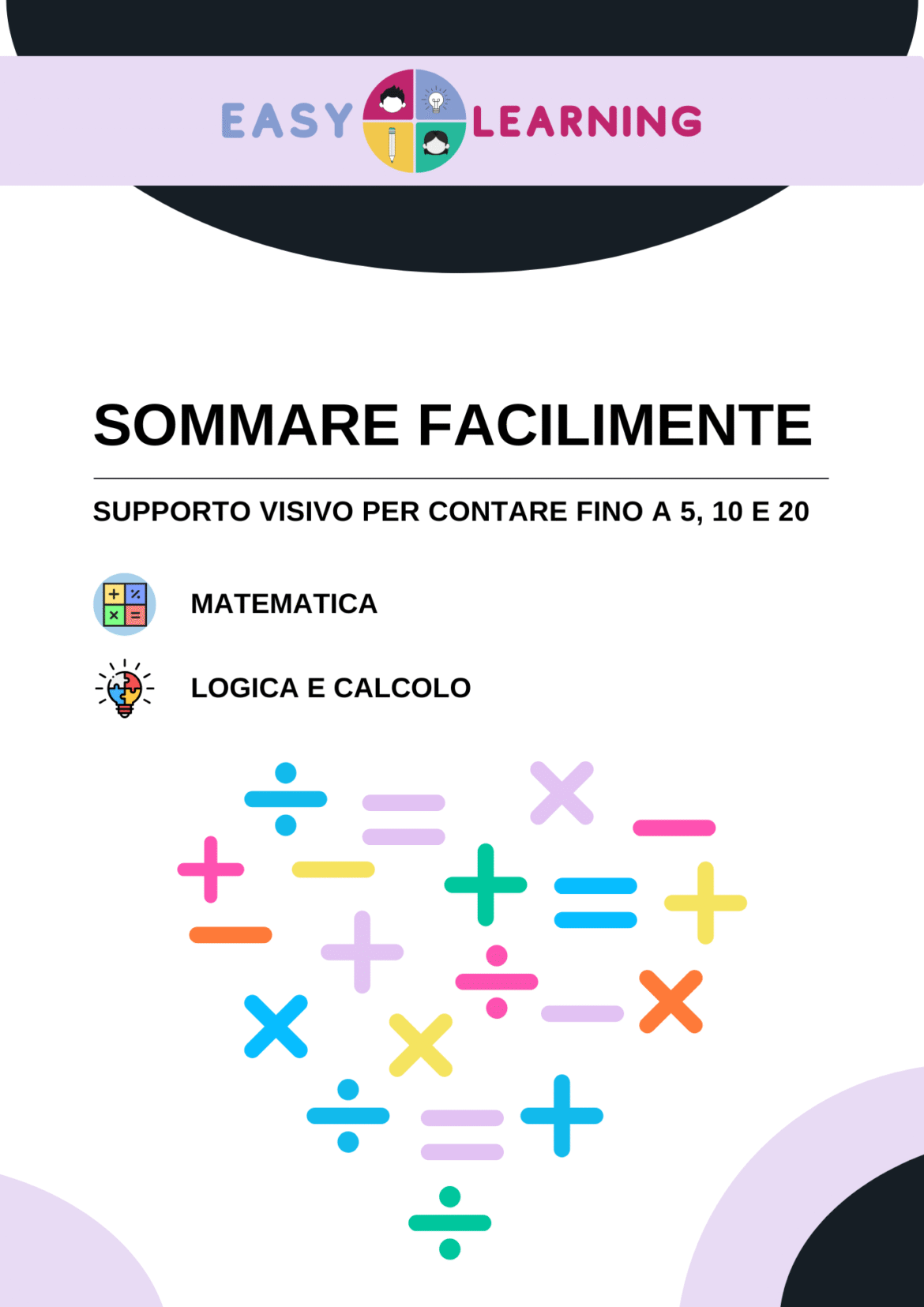 Materiale didattico di matematica, imparare a contare fino a 20