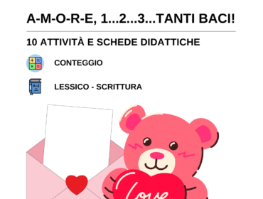 10 Schede di Scrittura, Comprensione e Conteggio sull'Amore