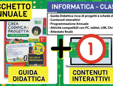 pacchetto annuale piccolo incormatico volume 1 costituito da guida didattica vol.1 e percorso interattivo 1