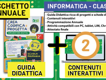 pacchetto annuale piccolo informatico volume 2 costituito da guida didattica vol.2 e percorso interattivo 2