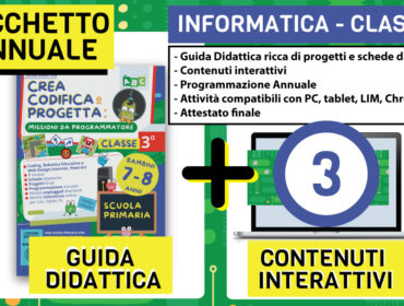 pacchetto annuale piccolo incormatico volume 3 costituito da guida didattica vol.3 e percorso interattivo 3