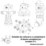 Scheda del cagnolino di Natale da colorare e completareDigitale