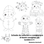 Scheda del cagnolino di Natale da colorare e completareDigitale