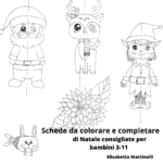 Scheda dell’elfo di Natale da colorare e completareDigitale