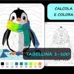 Tabellina, Colorare in base ai risultati della moltiplicazioni, matematica invernale, Babbo Natale, Natale, inverno, set di schede didatticheDigitale