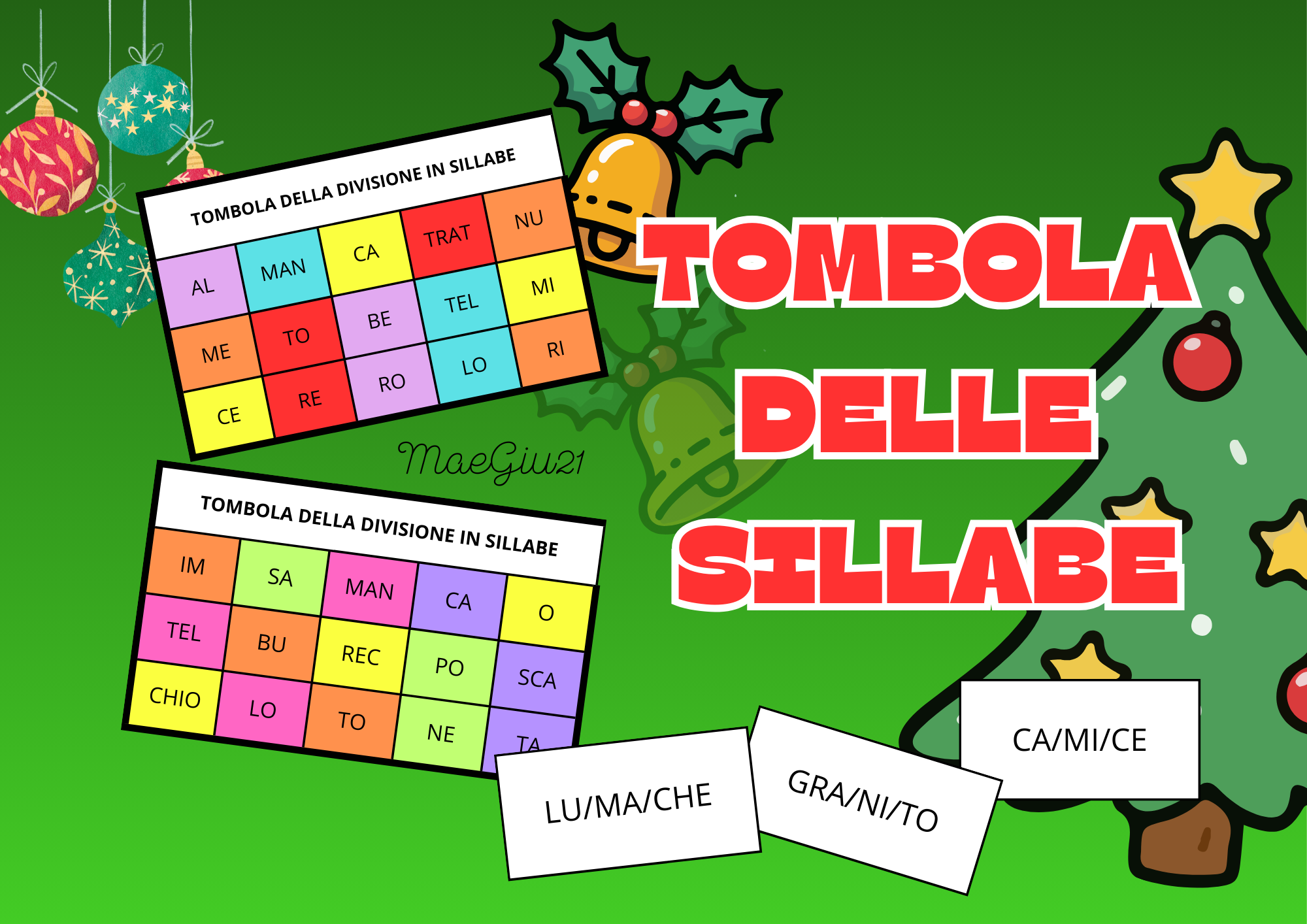 tombola delle sillabe da stampare